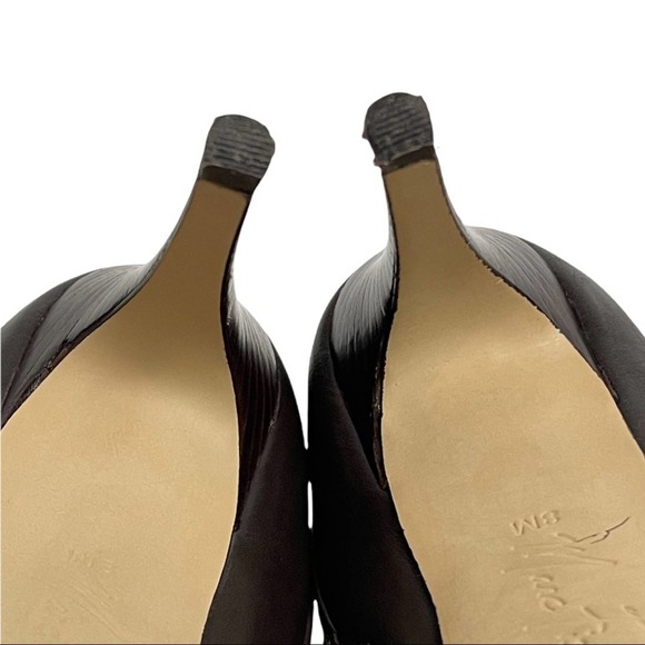 Marc Fisher Dark Brown Blaine3 Faux Leather Gold Accent Booties Size 8 - Picture 10 of 11